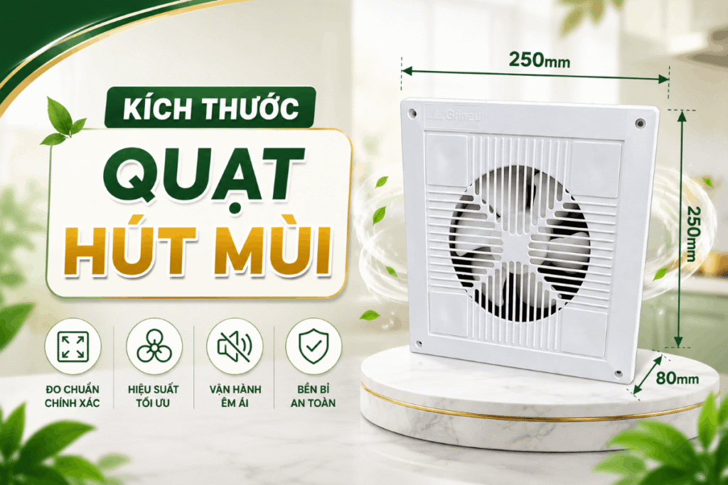 Kích thước quạt hút mùi bao nhiêu là phù hợp cho nhà bếp, nhà vệ sinh? 1 kích thước quạt hút mùi