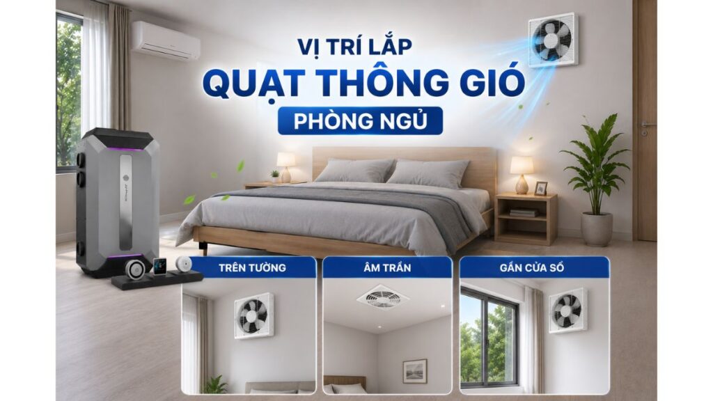 Hướng dẫn chọn vị trí lắp quạt thông gió phòng ngủ chuẩn kỹ thuật 1 vị trí lắp quạt thông gió phòng ngủ