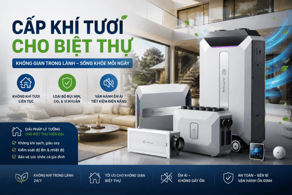 Nên chọn máy lọc không khí cho biệt thự hay hệ thống CyberVent trung tâm? 1 máy lọc không khí cho biệt thự